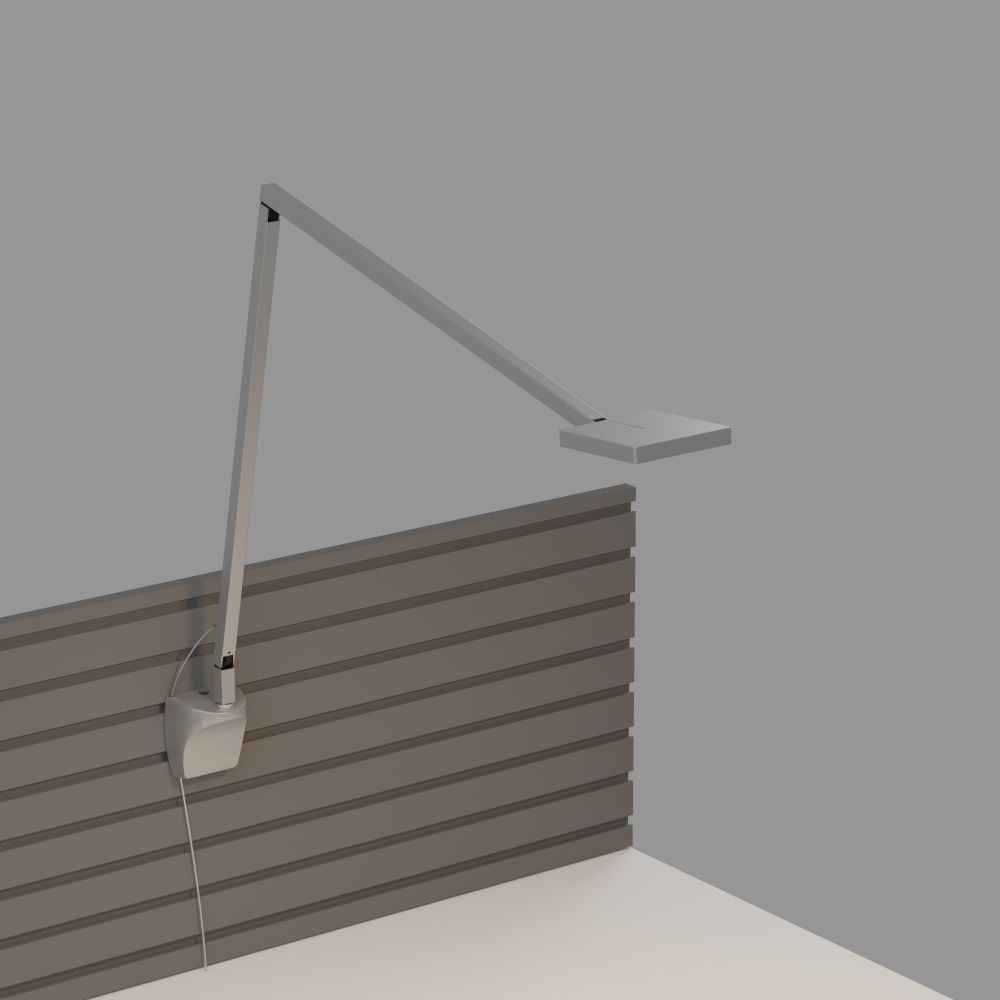 Koncept Lighting FCD-2-SIL-SLT Focaccia Desk Lamp with slatwall mount (Silver)